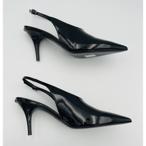 Valentino Garavani Black Patent Leather Slingback Pump Heels Size 38 US 8 - Picture 5 of 8